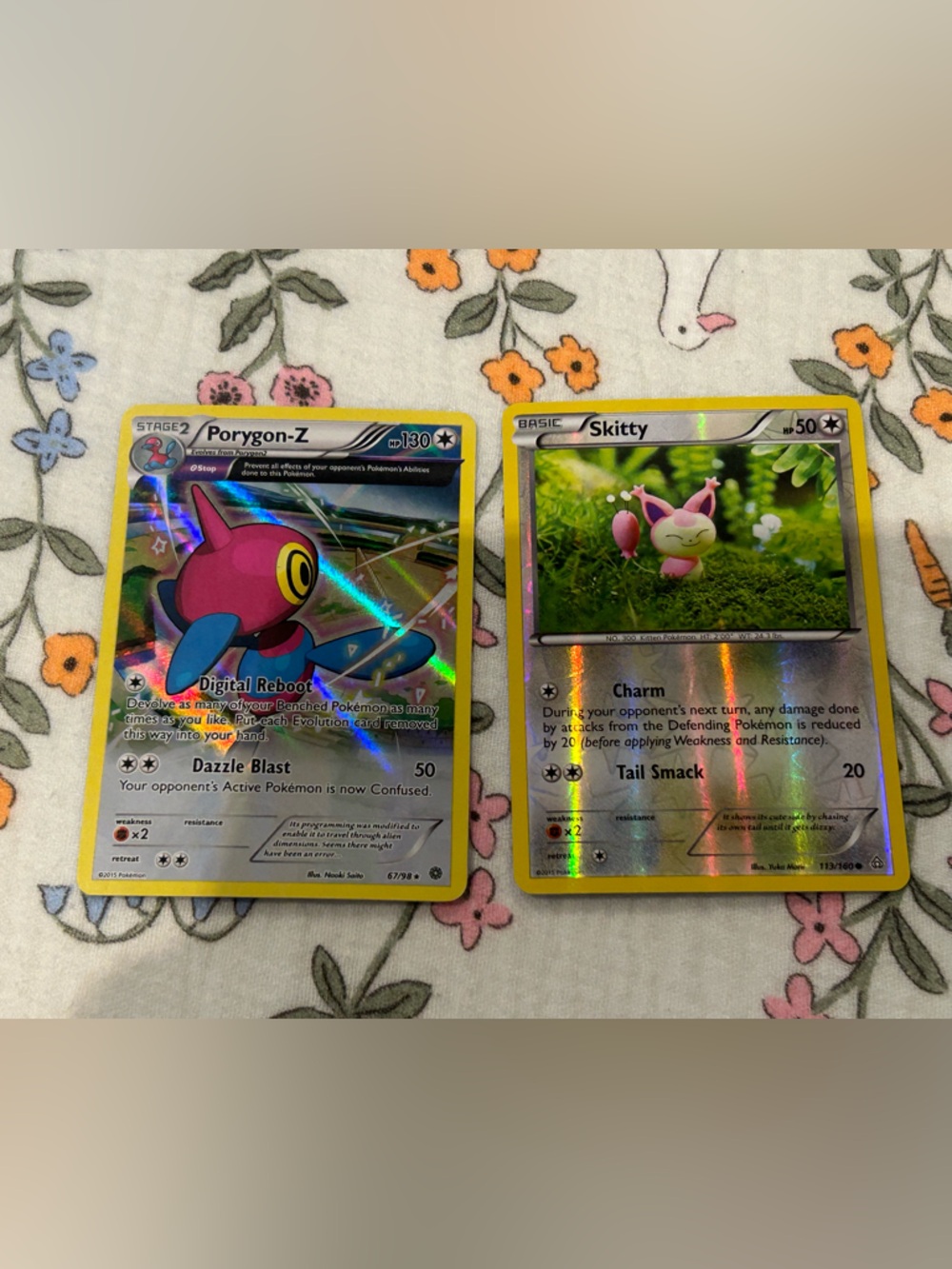 Pokemon Porygon-Z, Skitty, 2015, Reverse Holo, Collectible, Fan Favorite, Bundle